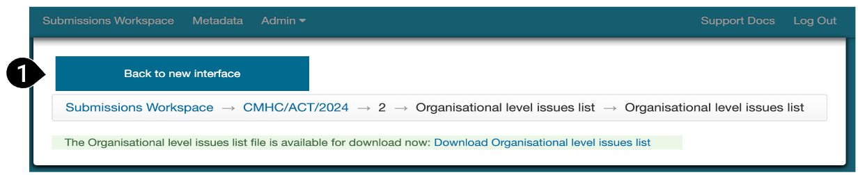 Online Validator validation reports page in old interface
